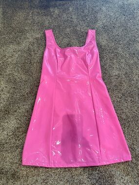 Amazon Hot Pink PVC Mini Dress